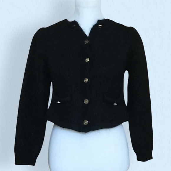 Sandro Cardigan Black Button Sweater - Picture 14 of 16